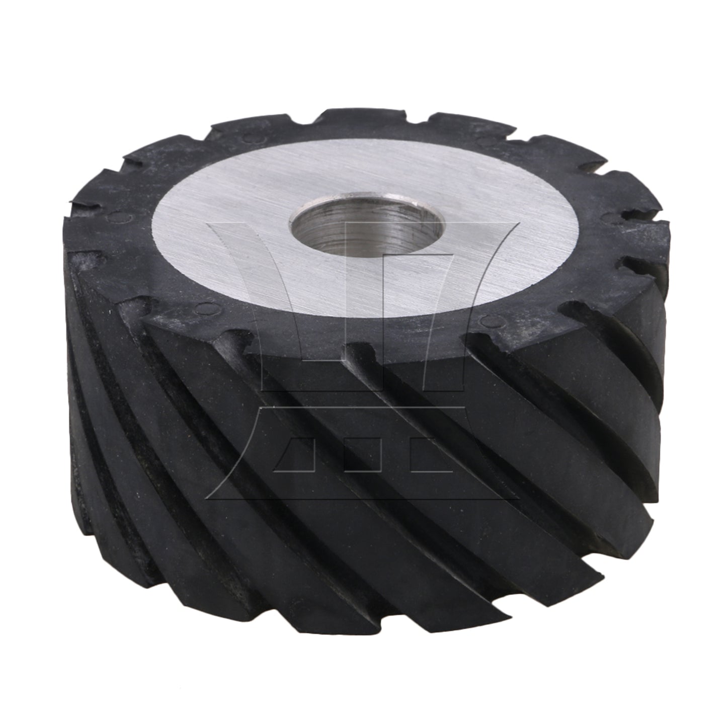 BQLZR 10 x 5cm Black Serrated Bearings Rubber Belt Grinder Sander Wheels