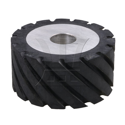 BQLZR 10 x 5cm Black Serrated Bearings Rubber Belt Grinder Sander Wheels