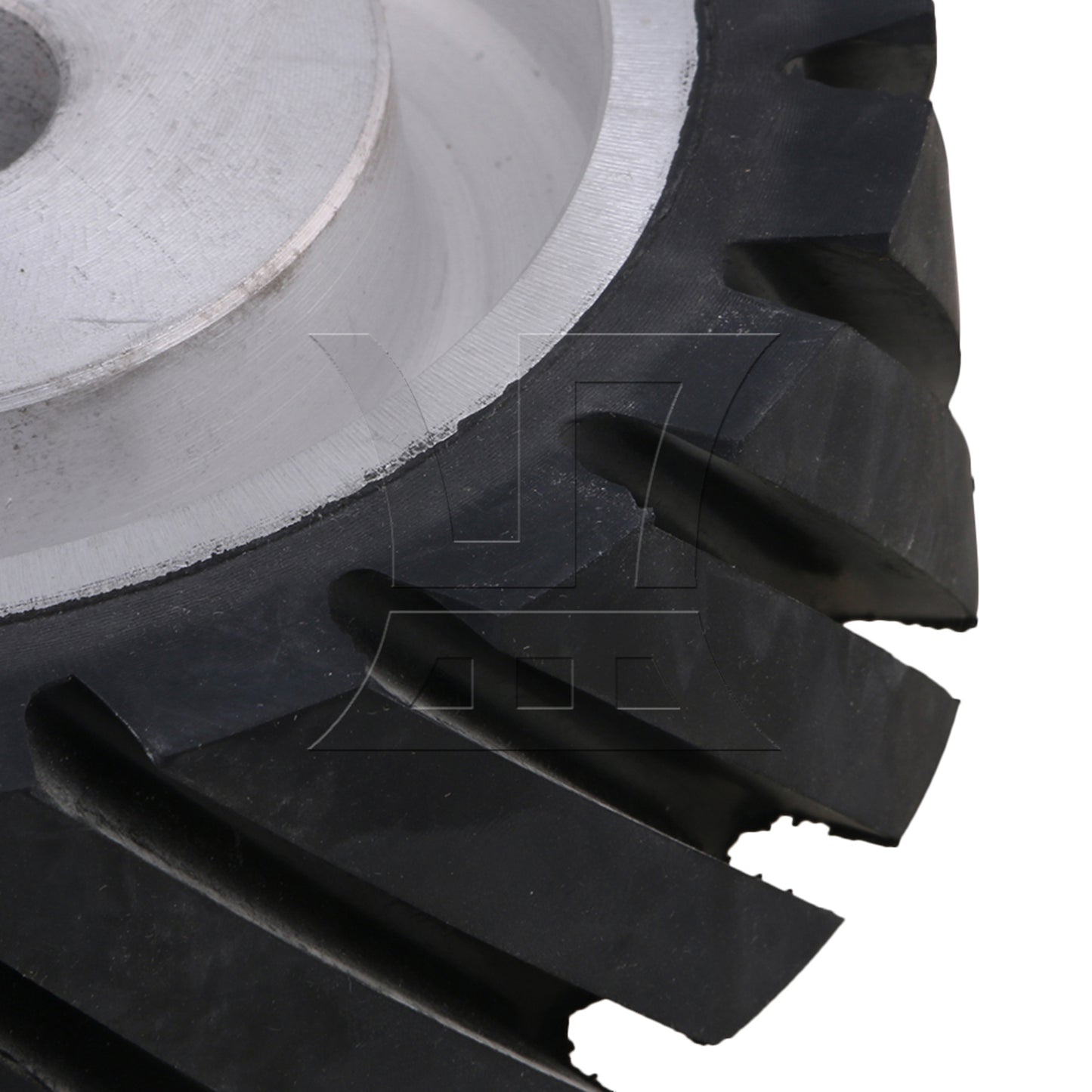 BQLZR 15 x 5cm Black Serrated Bearings Rubber Belt Grinder Sander Wheel