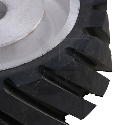 BQLZR 15 x 5cm Black Serrated Bearings Rubber Belt Grinder Sander Wheel