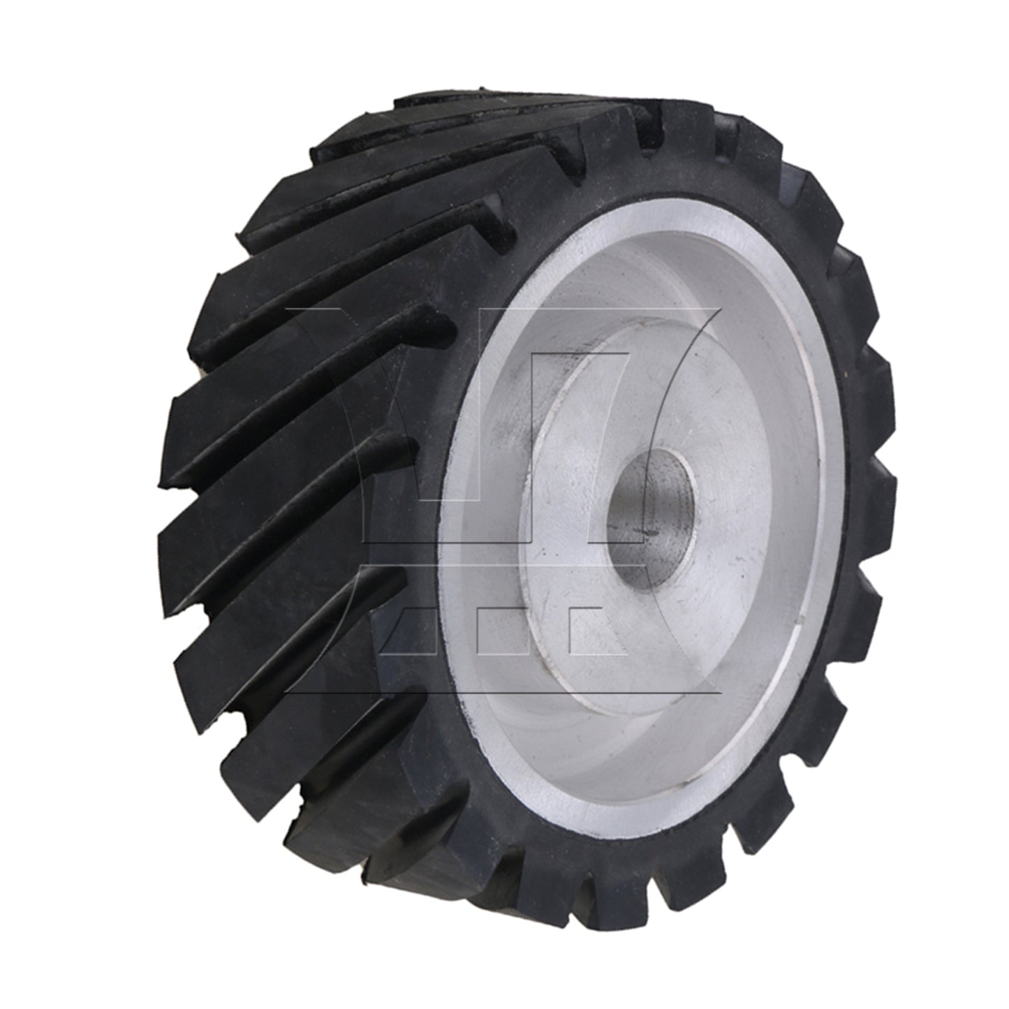 BQLZR 15 x 5cm Black Serrated Bearings Rubber Belt Grinder Sander Wheel