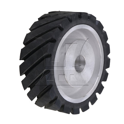 BQLZR 15 x 5cm Black Serrated Bearings Rubber Belt Grinder Sander Wheel