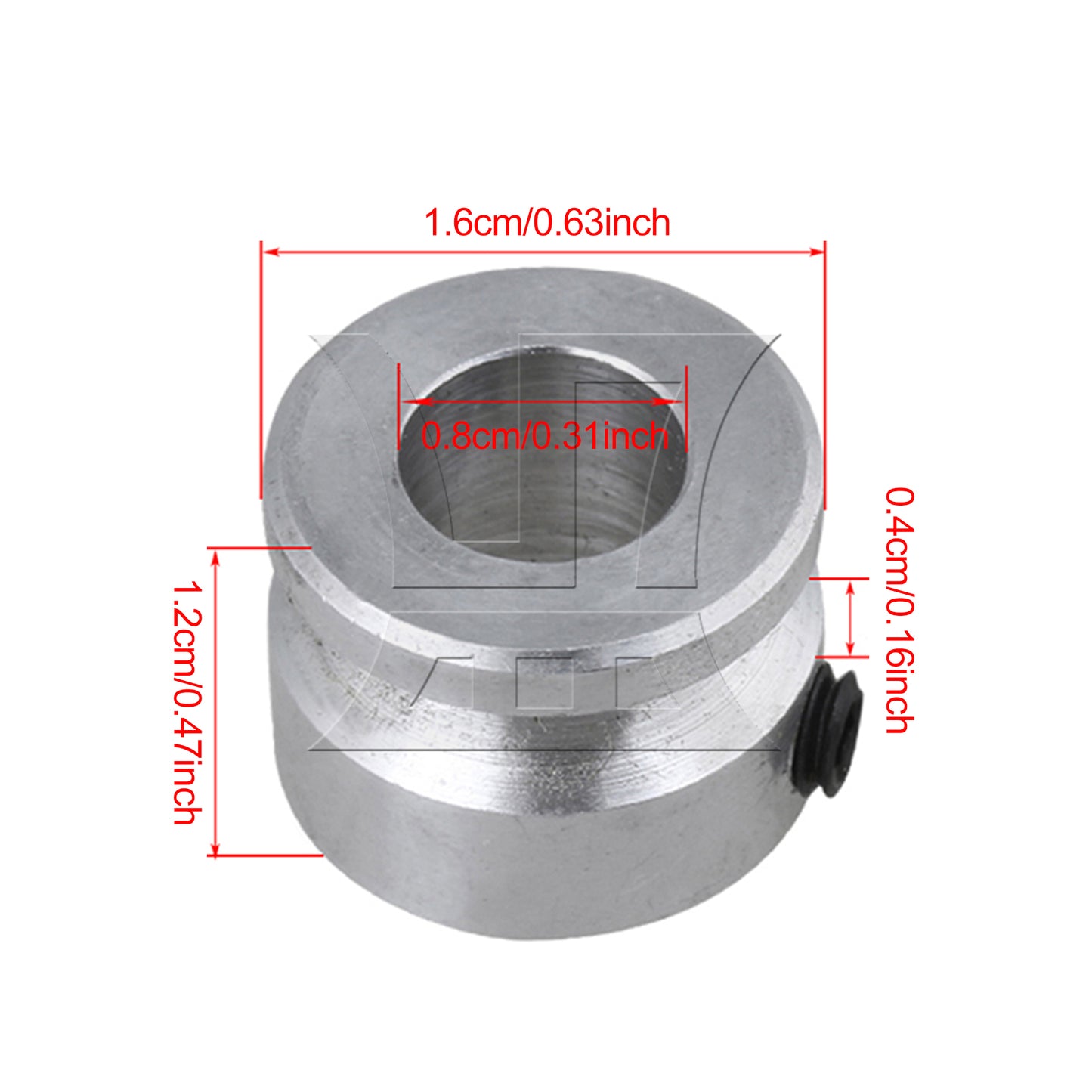 BQLZR Silver Aluminum Single Groove Fixed Bore Pulley 16x12x8MM for 3MM Belt