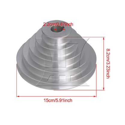 BQLZR 22mm Bore 5 Step A Type V-Belt Pulley Belt Outter Dia 54-150mm