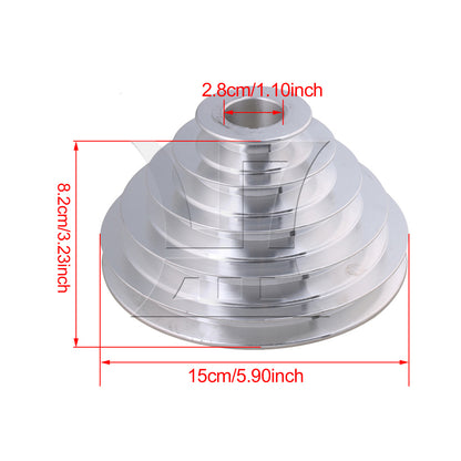 BQLZR 28mm Bore 5 Step A Type V-Belt Pagoda Pulley Belt Outter Dia 54-150mm