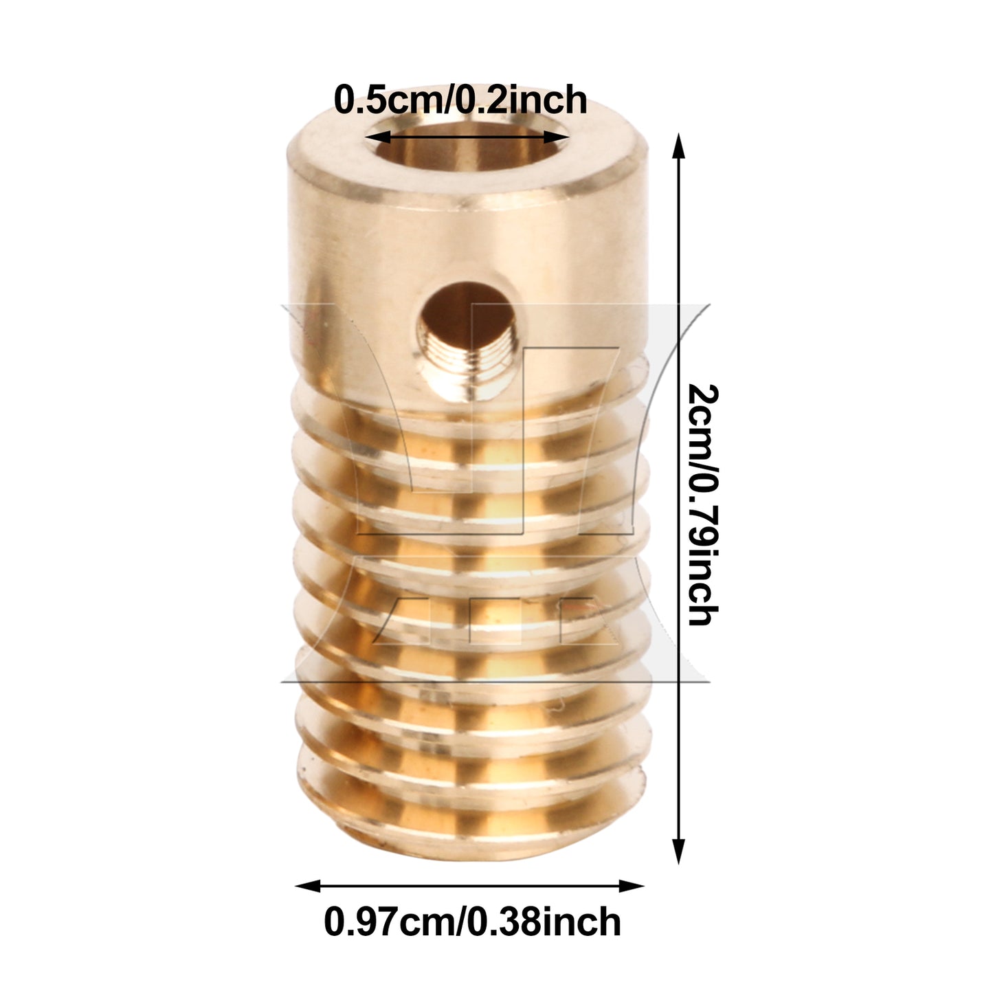 BQLZR Yellow 2x0.97x0.5CM 0.5 Modulus Turbine Wheel Shaft 5MM Hole Diameter