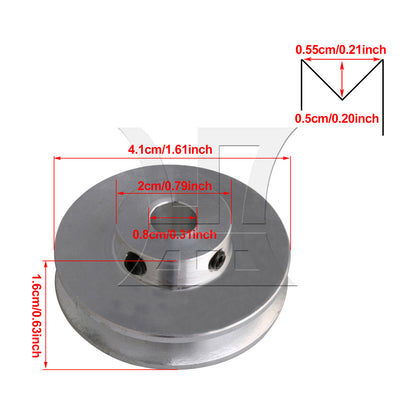 BQLZR Silver Aluminum Alloy Single-Groove 8MM Fixed Bore Step Pulley 41x16x8MM