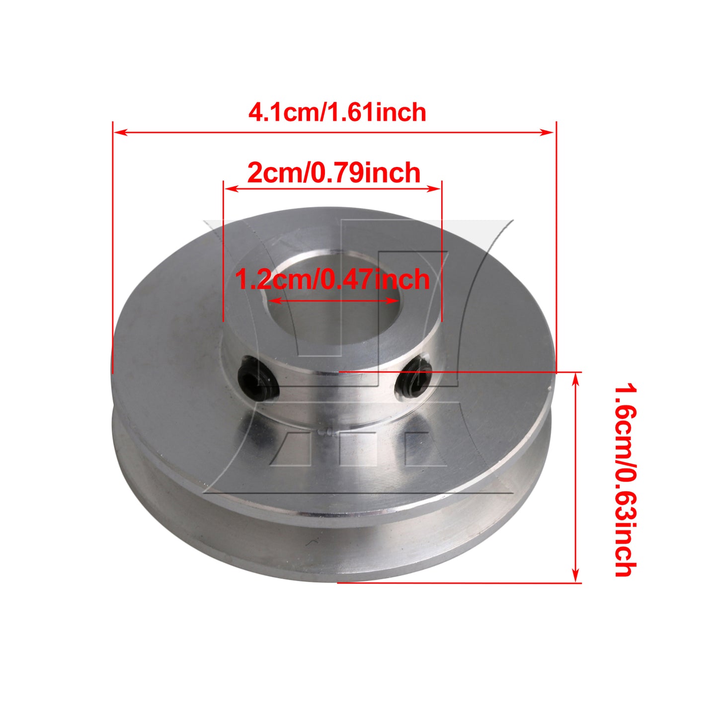 BQLZR Silver Aluminum Alloy Single Groove 12MM Fix Bore Step Pulley 41x16x12mm