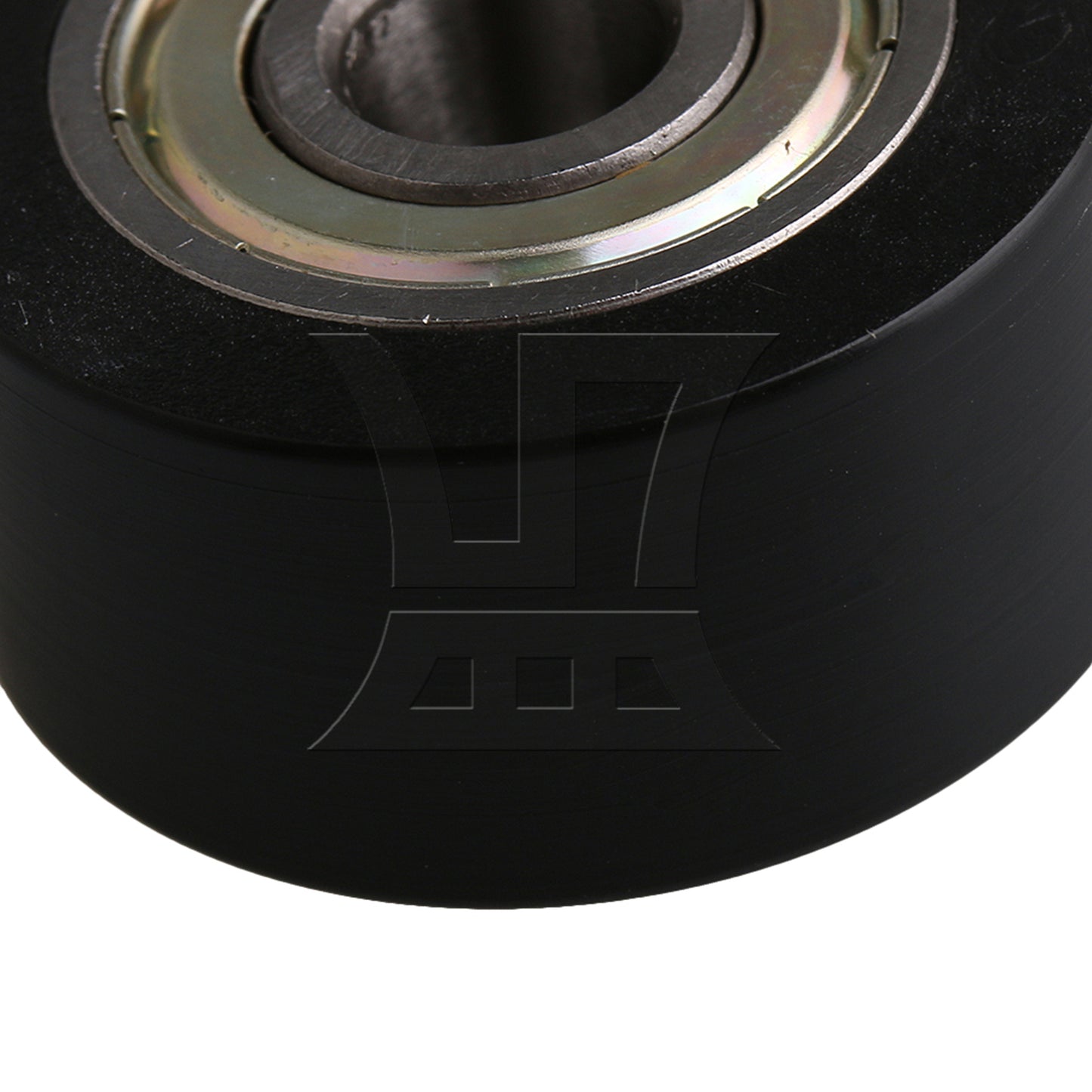 BQLZR Black 32MM ID 608ZZ Flat Plastic Coated Groove Guide Bearing Pulley