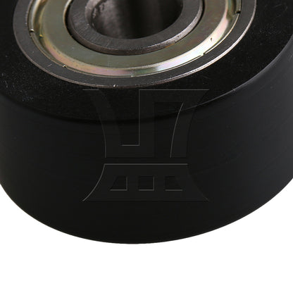 BQLZR Black 32MM ID 608ZZ Flat Plastic Coated Groove Guide Bearing Pulley