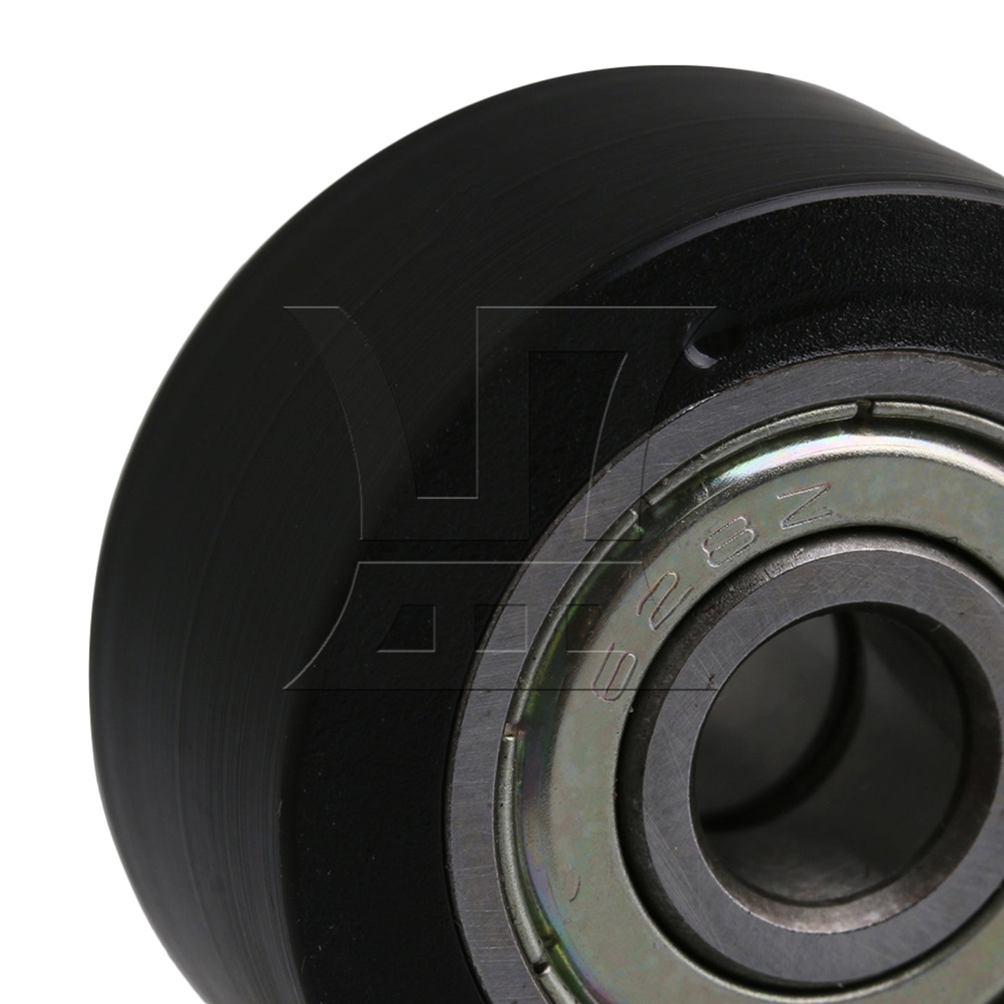 BQLZR Black 32MM ID 608ZZ Flat Plastic Coated Groove Guide Bearing Pulley