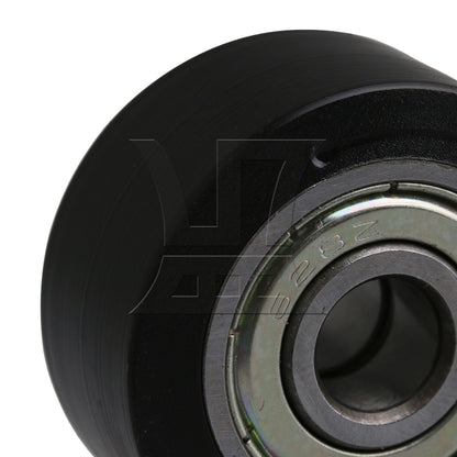 BQLZR Black 32MM ID 608ZZ Flat Plastic Coated Groove Guide Bearing Pulley