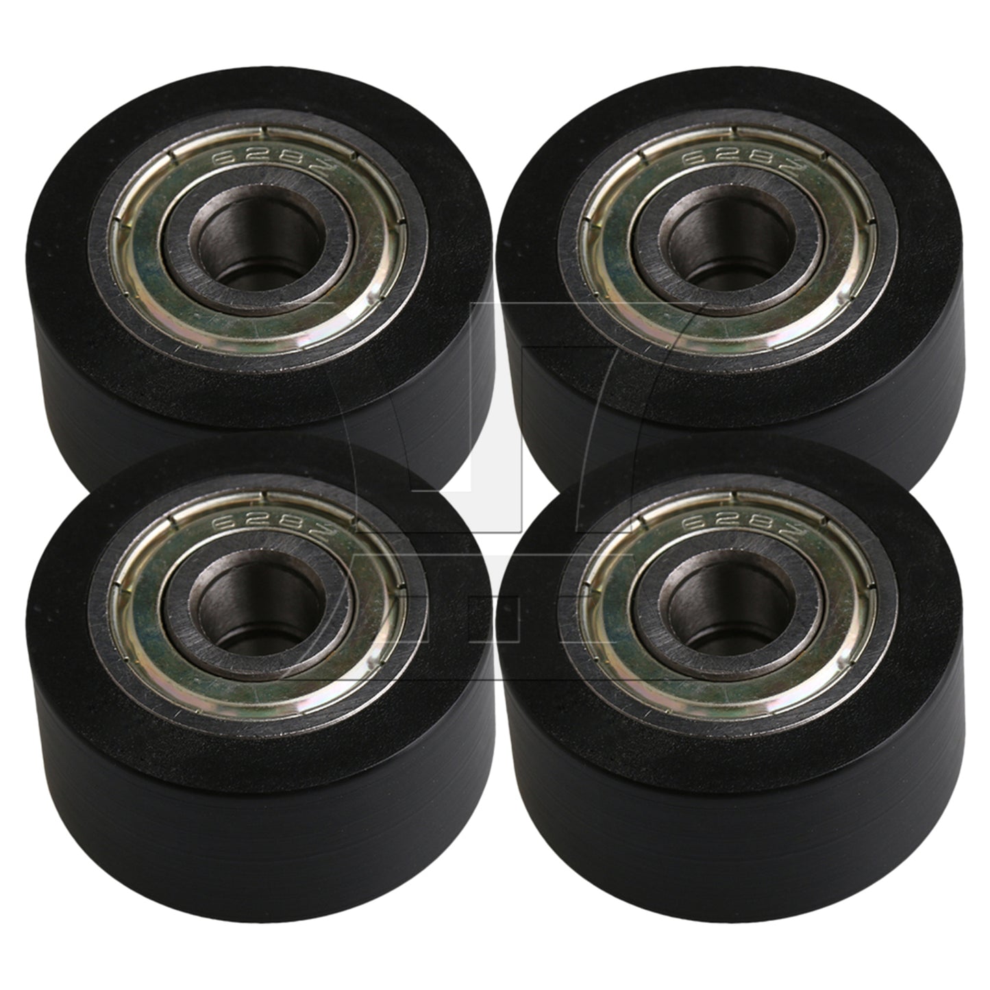BQLZR Black 32MM ID 608ZZ Flat Plastic Coated Groove Guide Bearing Pulley