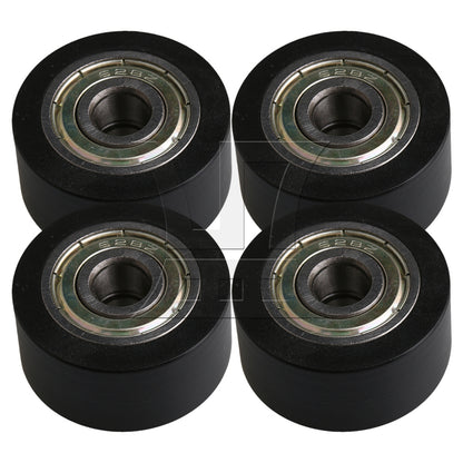 BQLZR Black 32MM ID 608ZZ Flat Plastic Coated Groove Guide Bearing Pulley