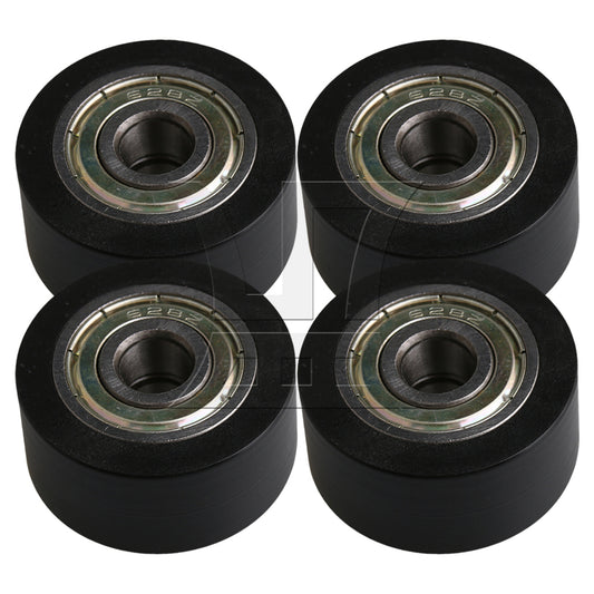 BQLZR Black 32MM ID 608ZZ Flat Plastic Coated Groove Guide Bearing Pulley
