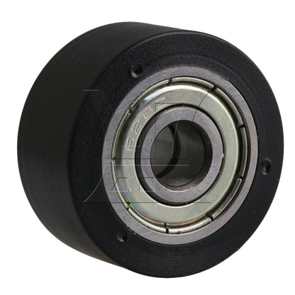 BQLZR Black 32MM ID 608ZZ Flat Plastic Coated Groove Guide Bearing Pulley