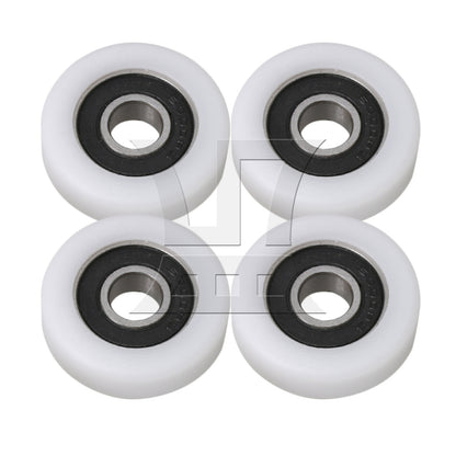BQLZR White 36mm ID 6000ZZ Flat Plastic Coated Guide Bearing Pulley for Door