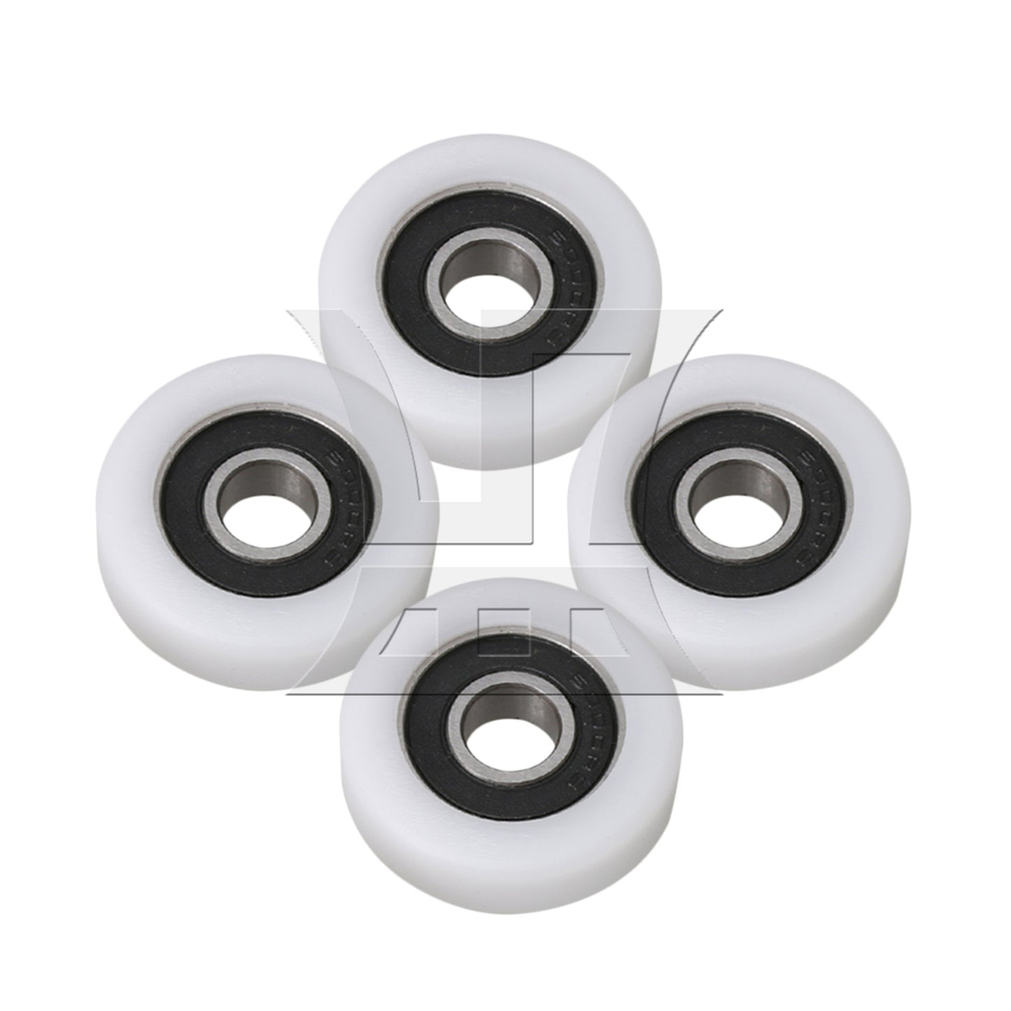 BQLZR White 36mm ID 6000ZZ Flat Plastic Coated Guide Bearing Pulley for Door