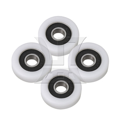BQLZR White 36mm ID 6000ZZ Flat Plastic Coated Guide Bearing Pulley for Door