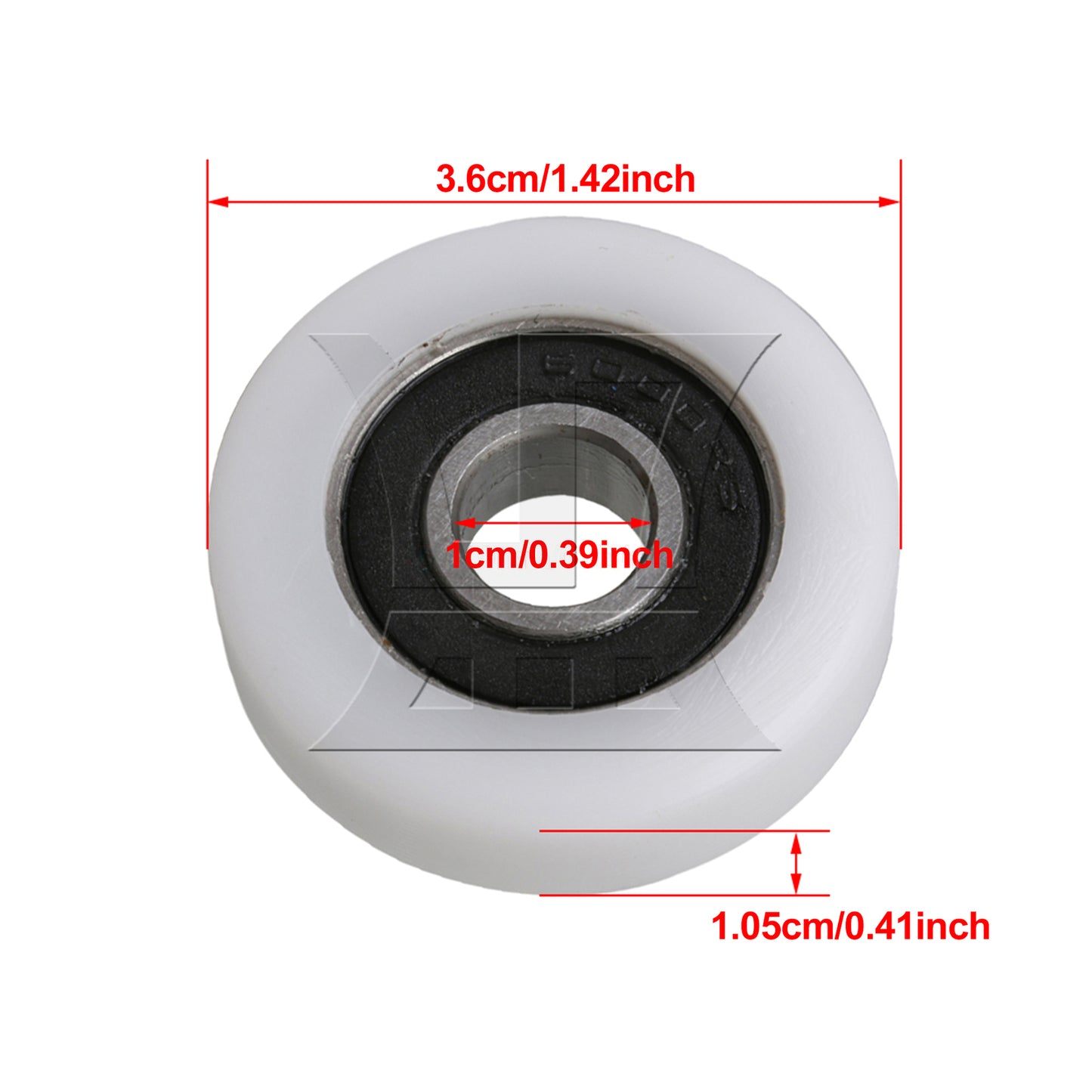 BQLZR White 36mm ID 6000ZZ Flat Plastic Coated Guide Bearing Pulley for Door
