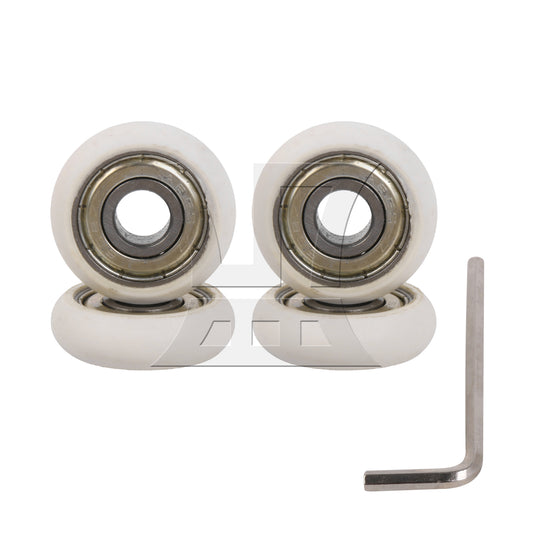 BQLZR 8x27.5x8mm White Ball Bearing Guide Pulley Roller Round Wheels for Window