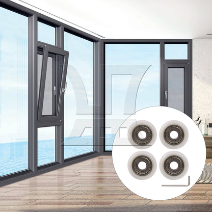 BQLZR White Ball Bearing Guide Pulley Roller Round Wheel 8x30x8.5mm for Window