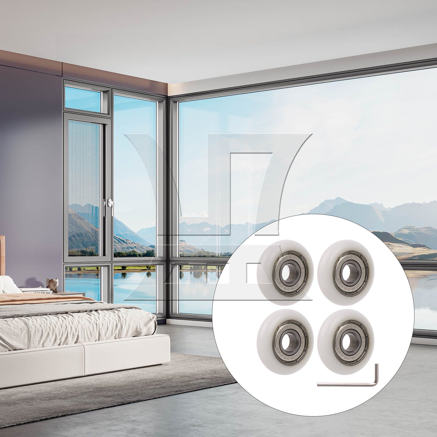 BQLZR White Ball Bearing Guide Pulley Roller Round Wheel 8x30x8.5mm for Window