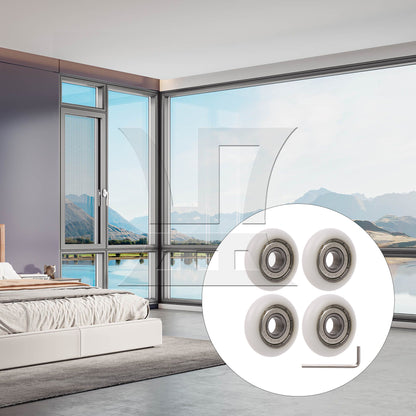 BQLZR White Ball Bearing Guide Pulley Roller Round Wheel 8x30x8.5mm for Window