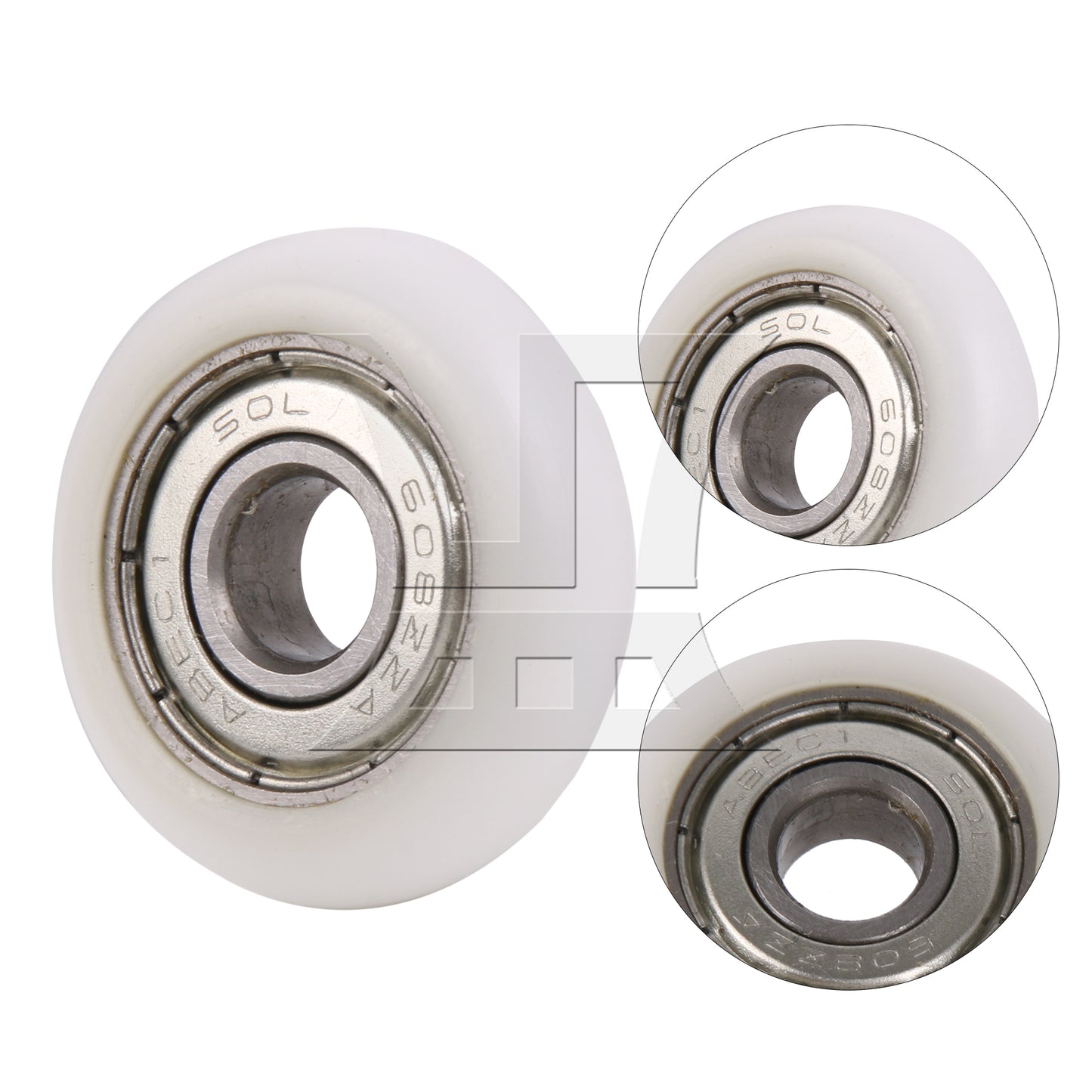 BQLZR White Ball Bearing Guide Pulley Roller Round Wheel 8x30x8.5mm for Window