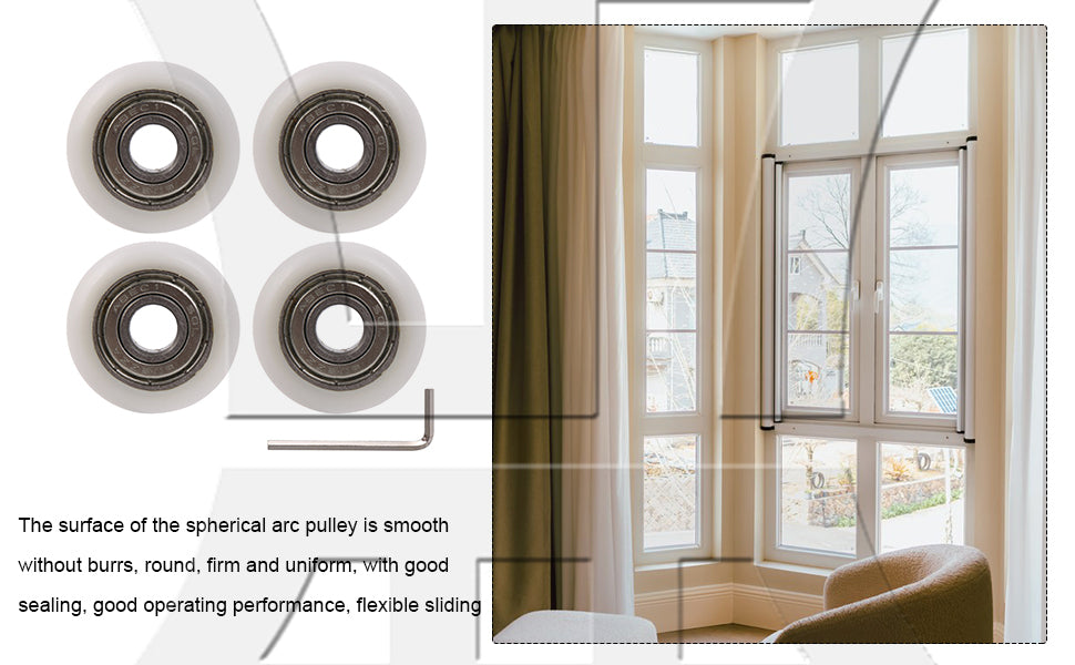 BQLZR White Ball Bearing Guide Pulley Roller Round Wheel 8x30x8.5mm for Window