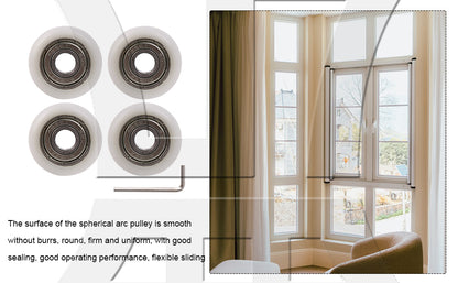 BQLZR White Ball Bearing Guide Pulley Roller Round Wheel 8x30x8.5mm for Window