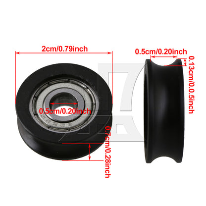 BQLZR  Dee1.3mm p 625ZZ U-Type Groove Pulley Rail Ball Bearing Wheel 20x5x7mm