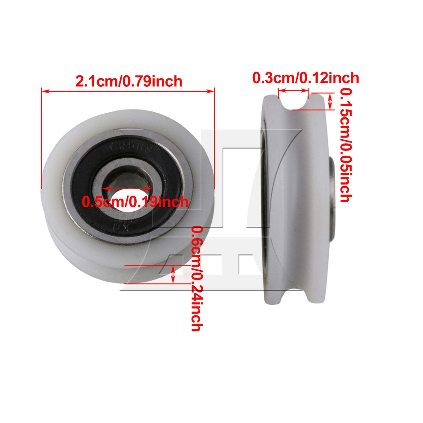 BQLZR 21x5x6mm Pulley WBearing Round U-Type Groove Replaceable for Door Window