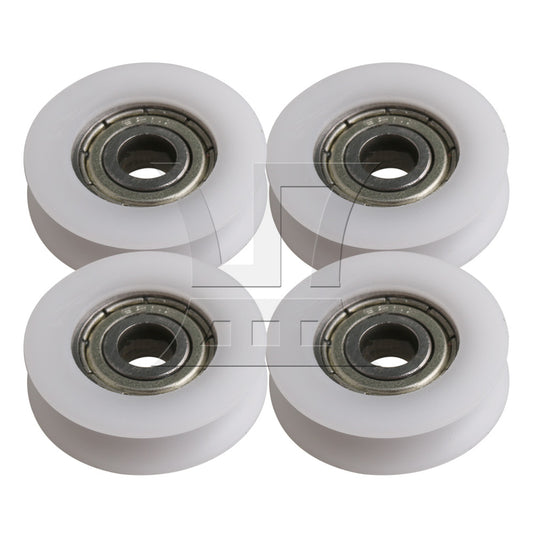 BQLZR 4Piece 2.1mm Deep 625ZZ U-type Groove Guide Pulley Ball Bearing Wheel 24x5x7mm