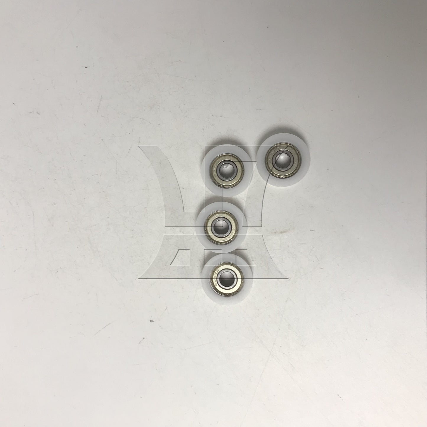 BQLZR 4 x White Furniture Round U-Type Groove Guide Track Bearing Pulley 3x1cm