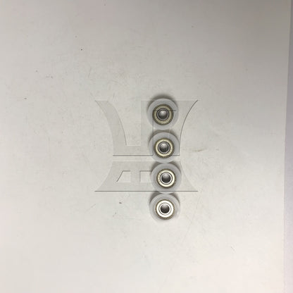 BQLZR 4 x White Furniture Round U-Type Groove Guide Track Bearing Pulley 3x1cm