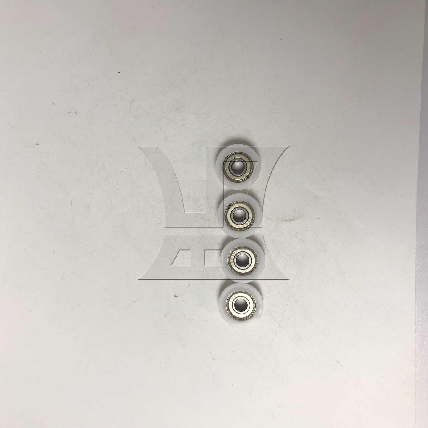 BQLZR 4 x White Furniture Round U-Type Groove Guide Track Bearing Pulley 3x1cm