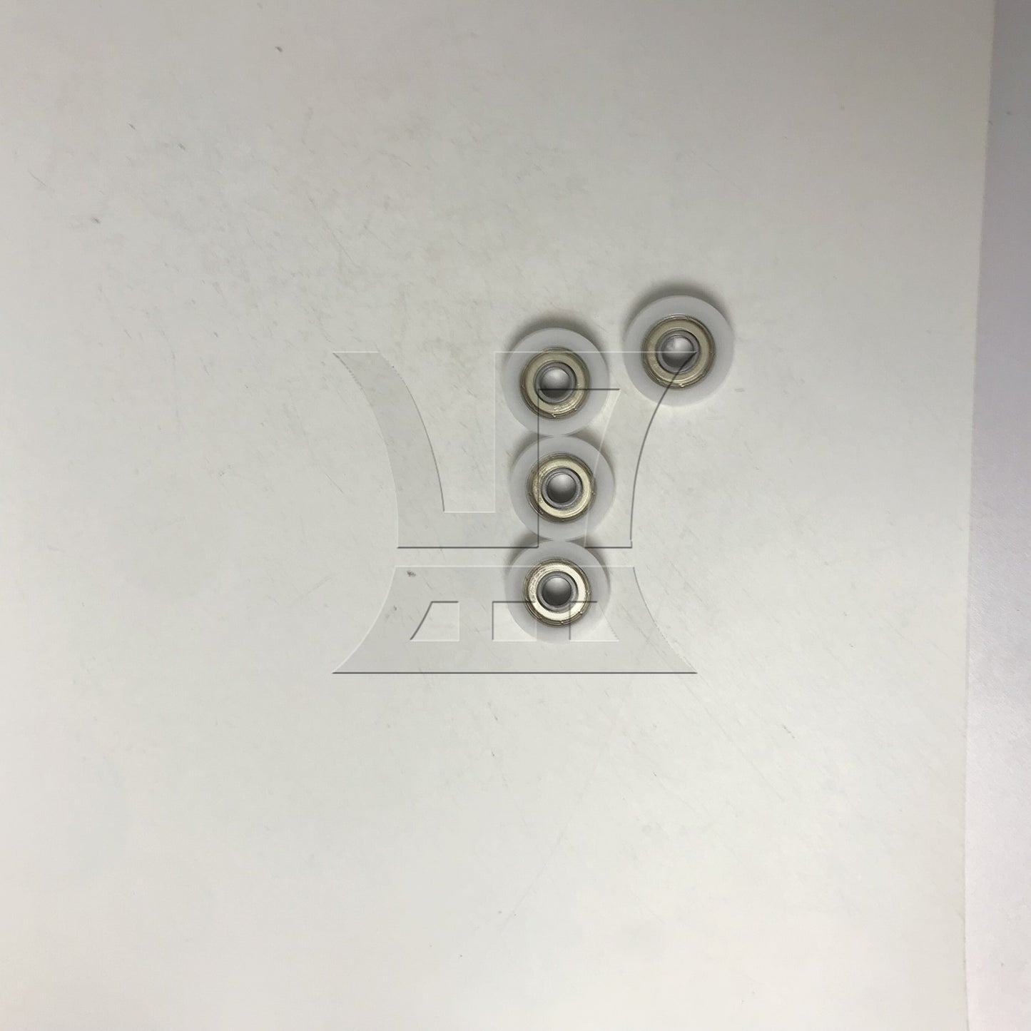 BQLZR 4 x White Furniture Round U-Type Groove Guide Track Bearing Pulley 3x1cm