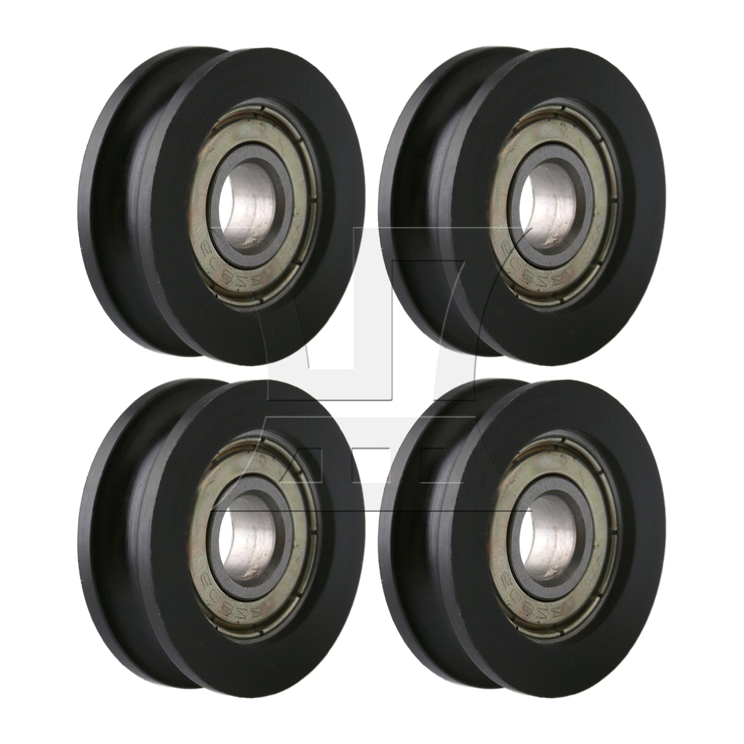 BQLZR Black Furniture Hardware 3x1cm U-Type Groove Guide Track Bearing Pulley