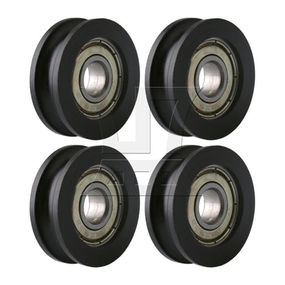 BQLZR Black Furniture Hardware 3x1cm U-Type Groove Guide Track Bearing Pulley