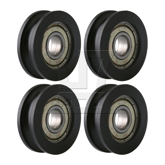 BQLZR Black Furniture Hardware 3x1cm U-Type Groove Guide Track Bearing Pulley