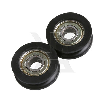 BQLZR Black Furniture Hardware 3x1cm U-Type Groove Guide Track Bearing Pulley