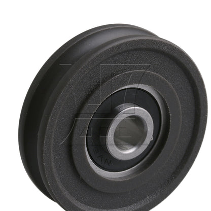 BQLZR  Black 4.5x1.15cm Round U-Type Groove Guide Roller Bearing Pulley