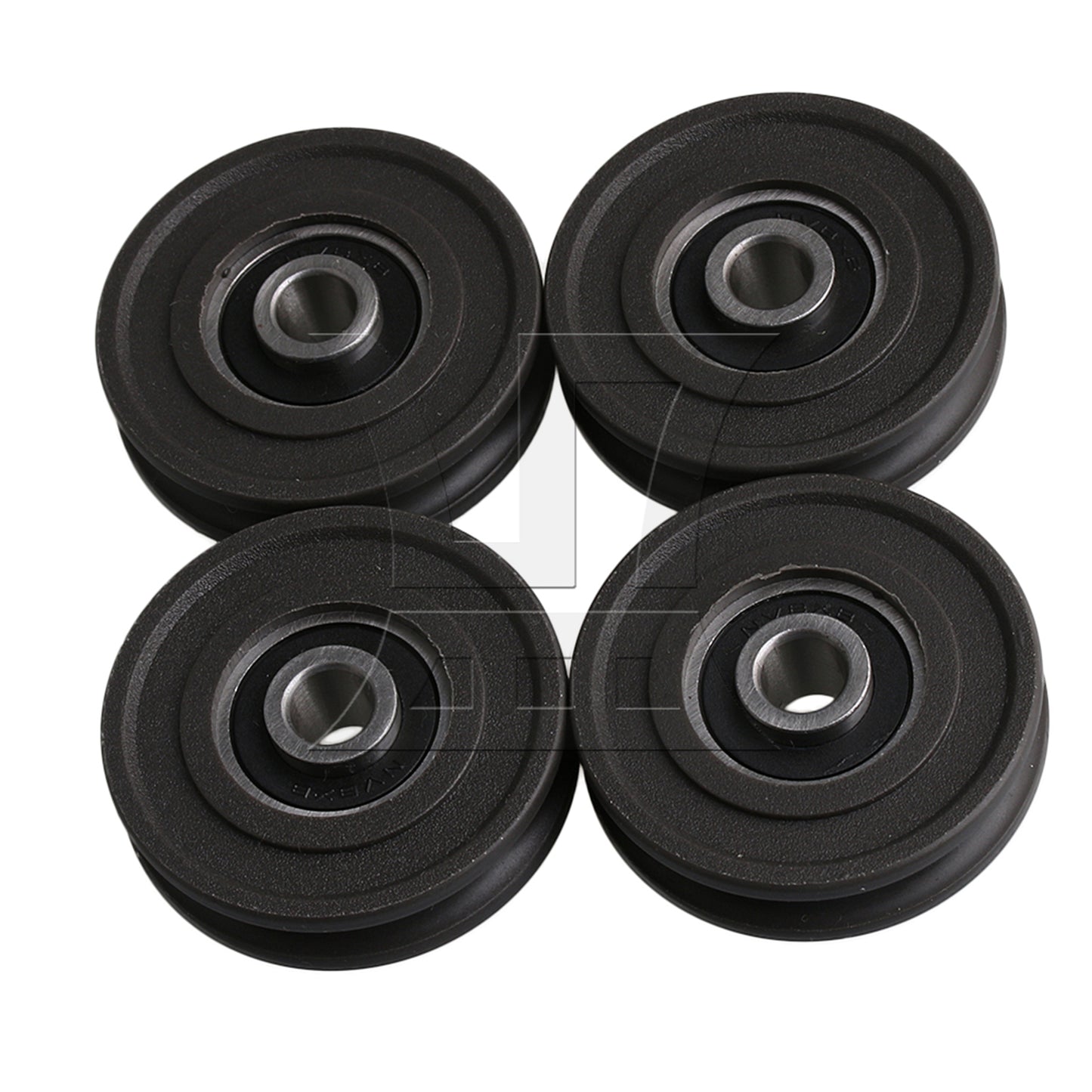 BQLZR  Black 4.5x1.15cm Round U-Type Groove Guide Roller Bearing Pulley