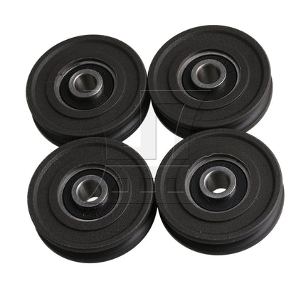 BQLZR  Black 4.5x1.15cm Round U-Type Groove Guide Roller Bearing Pulley