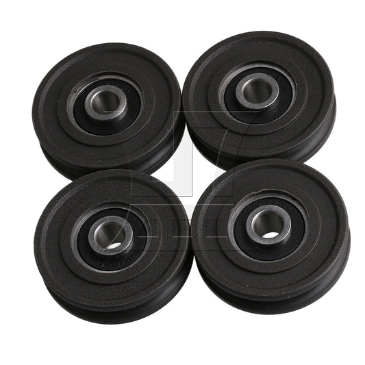 BQLZR  Black 4.5x1.15cm Round U-Type Groove Guide Roller Bearing Pulley
