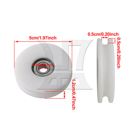 BQLZR 4x Bearing U-Type Shape Pulleys Groove 0.5cm Width Hole Dia 8mm 608ZZ Window