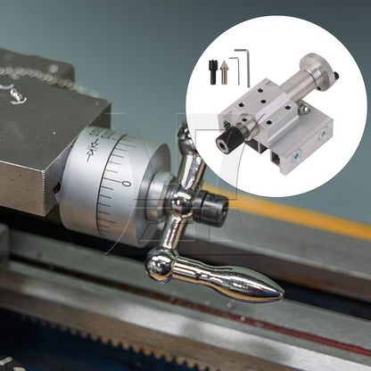 BQLZR Silver Metal Micro Lathe Machines Adjustable Tailstock Punching Tool