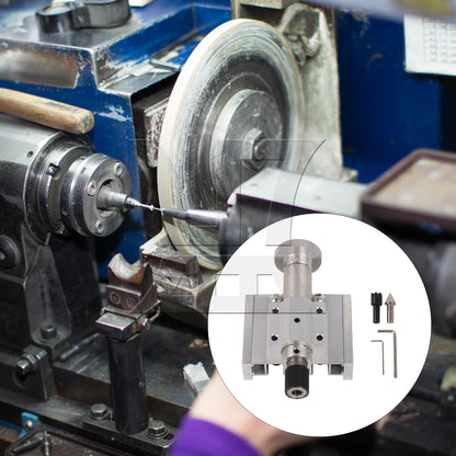 BQLZR Silver Metal Micro Lathe Machines Adjustable Tailstock Punching Tool