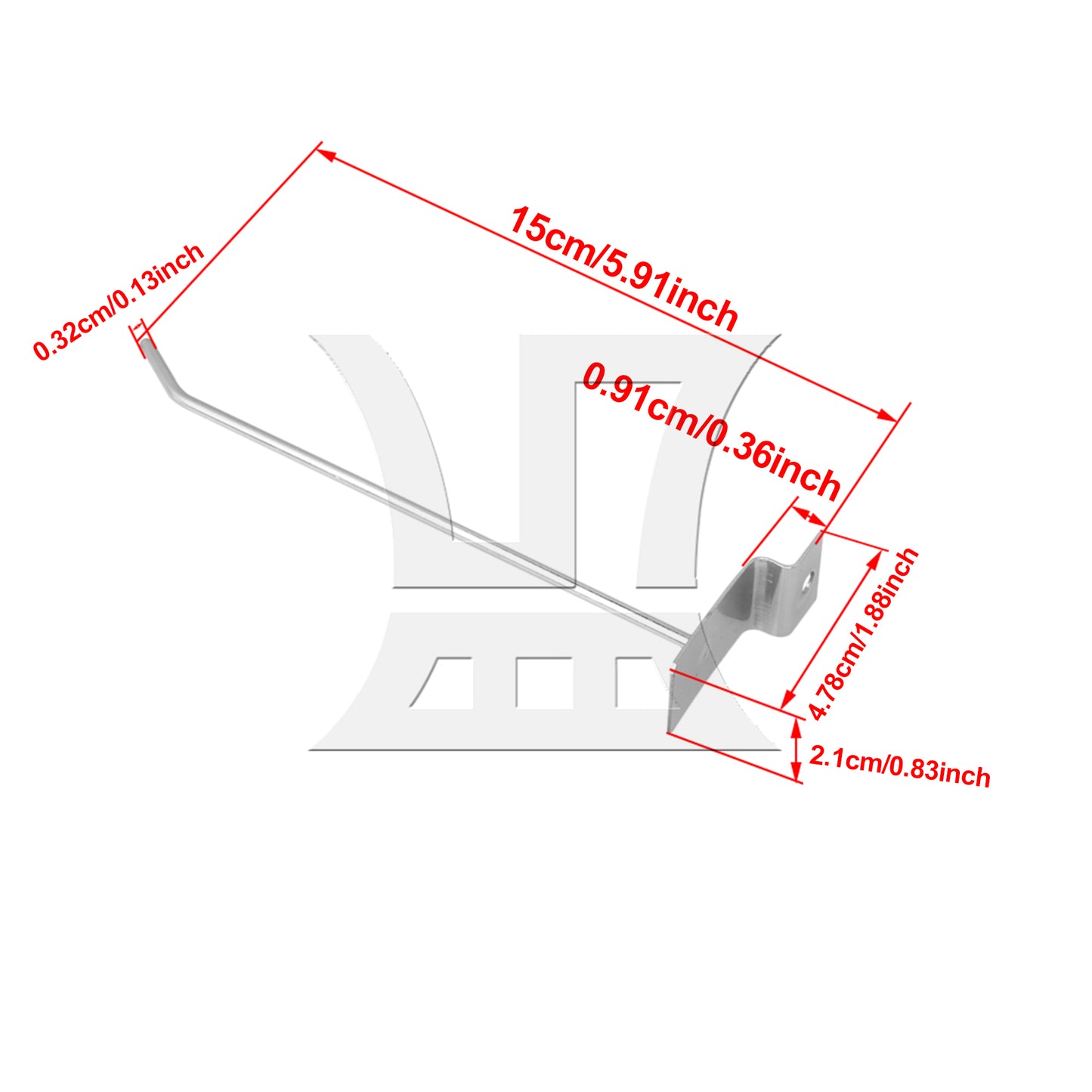BQLZR Slatwall Single Hook Pin Arm Shop Display Fitting Prong Hanger 15cm Length